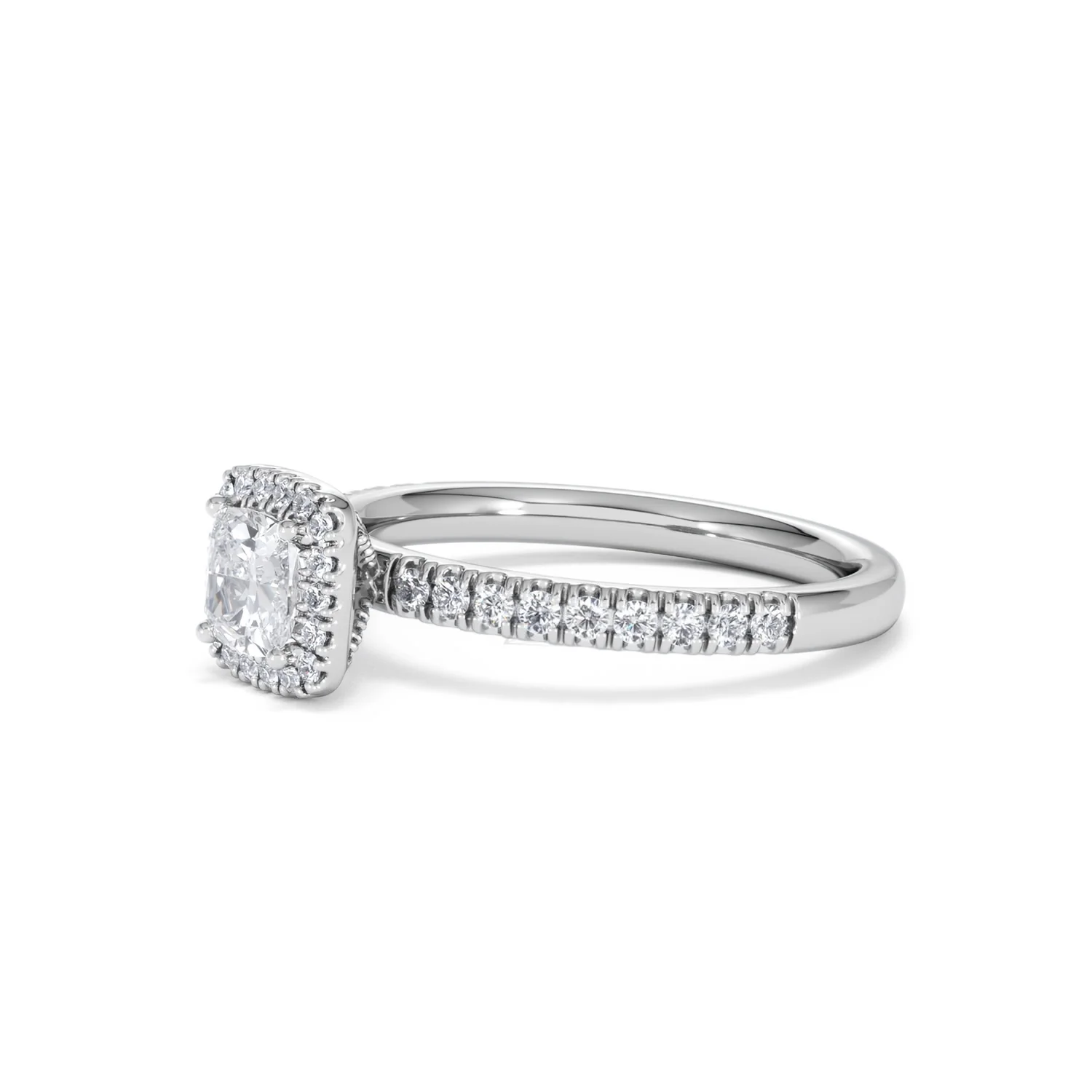 Beatrice Diamond Halo Engagement Ring 18K White Gold 1ct G/SI2 - Image 76