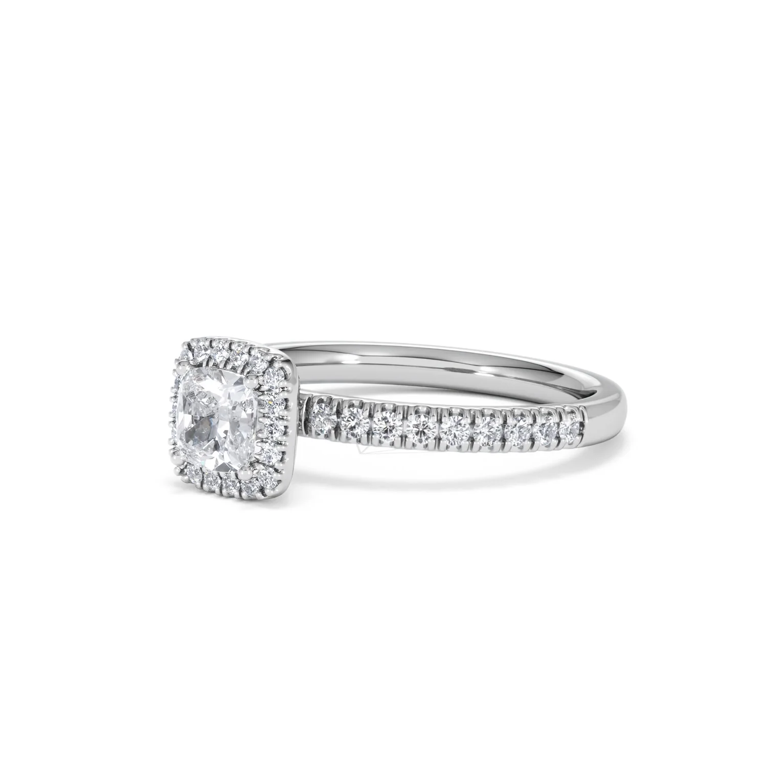 Beatrice Diamond Halo Engagement Ring 18K White Gold 1ct G/SI2 - Image 79