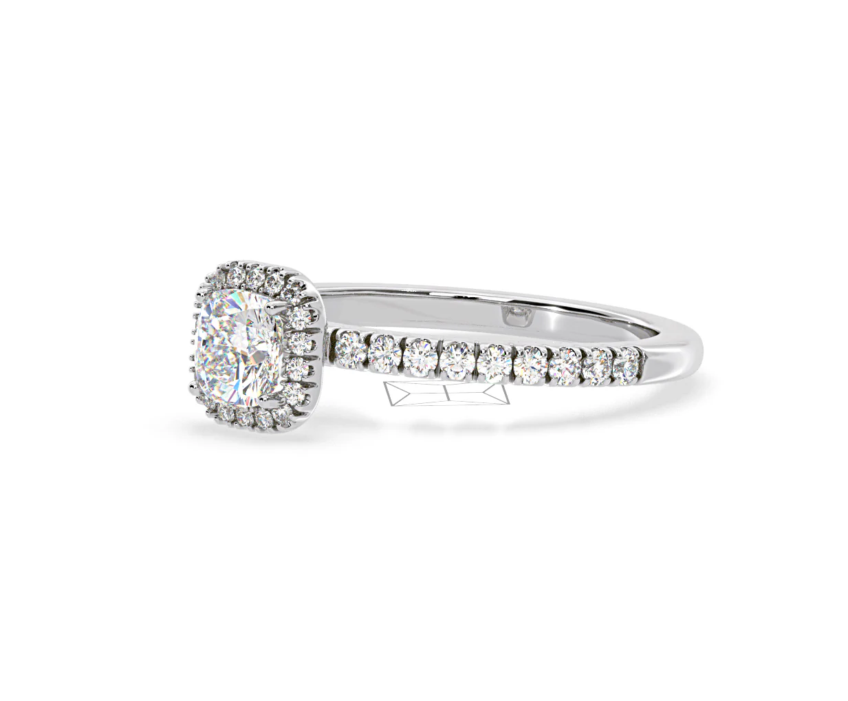 Beatrice Diamond Halo Engagement Ring 18K White Gold 1ct G/SI2 - Image 97