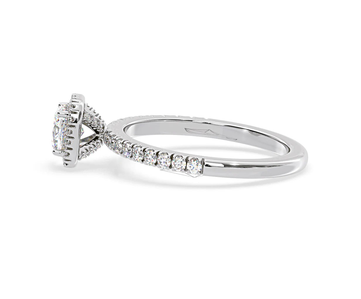 Beatrice Diamond Halo Engagement Ring 18K White Gold 1ct G/VS2 - Image 108