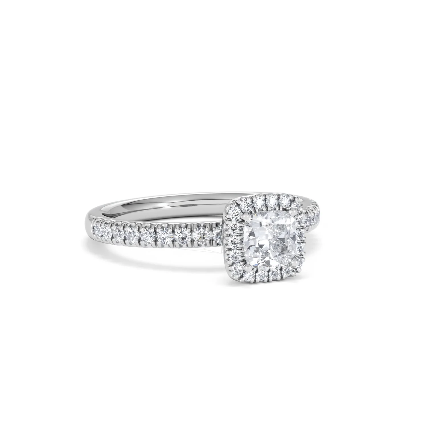 Beatrice Diamond Halo Engagement Ring 18K White Gold 1ct G/VS2 - Image 13