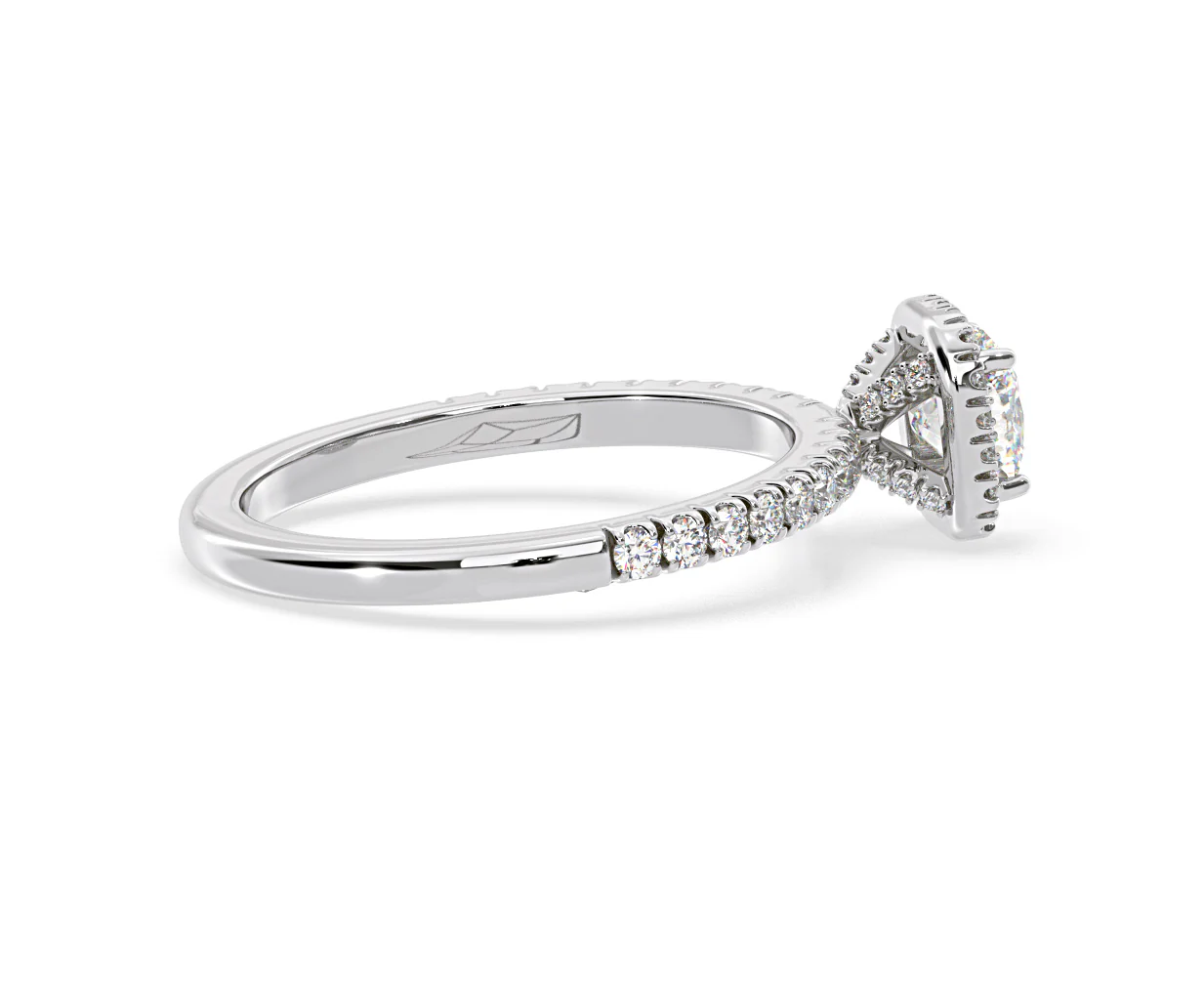 Beatrice Diamond Halo Engagement Ring 18K White Gold 1ct G/VS2 - Image 144
