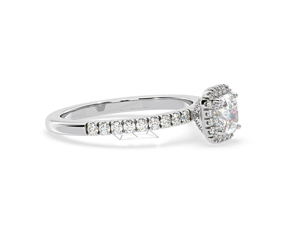 Beatrice Diamond Halo Engagement Ring 18K White Gold 1ct G/VS2 - Image 154