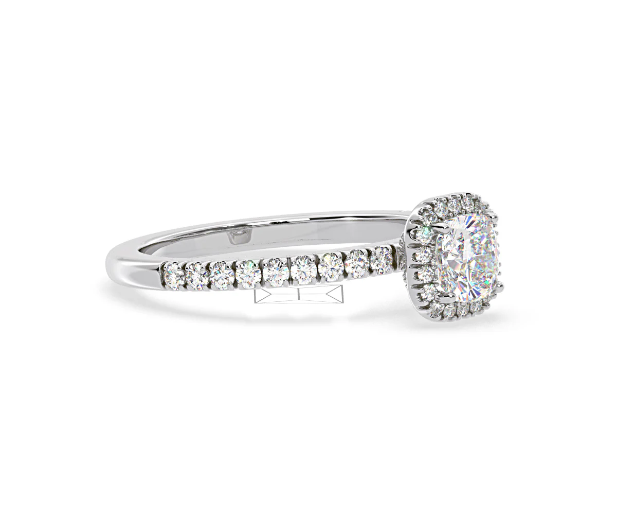 Beatrice Diamond Halo Engagement Ring 18K White Gold 1ct G/VS2 - Image 157