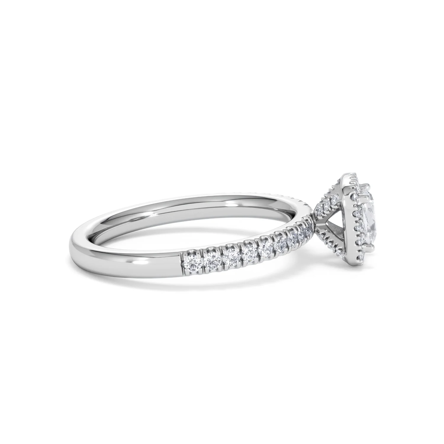 Beatrice Diamond Halo Engagement Ring 18K White Gold 1ct G/VS2 - Image 27