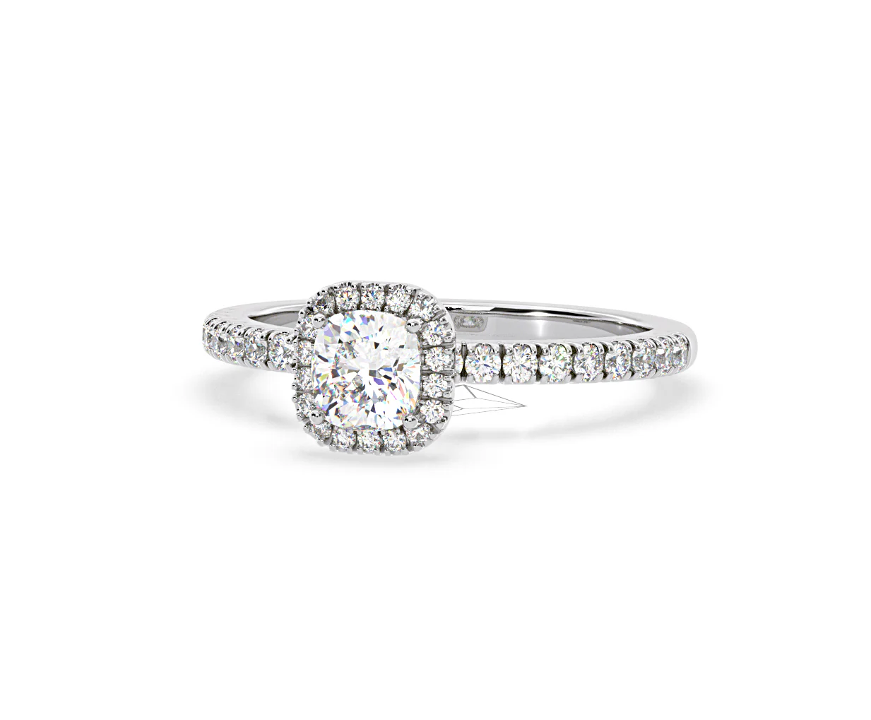 Beatrice Diamond Halo Engagement Ring 18K White Gold 1ct G/VS2 - Image 91
