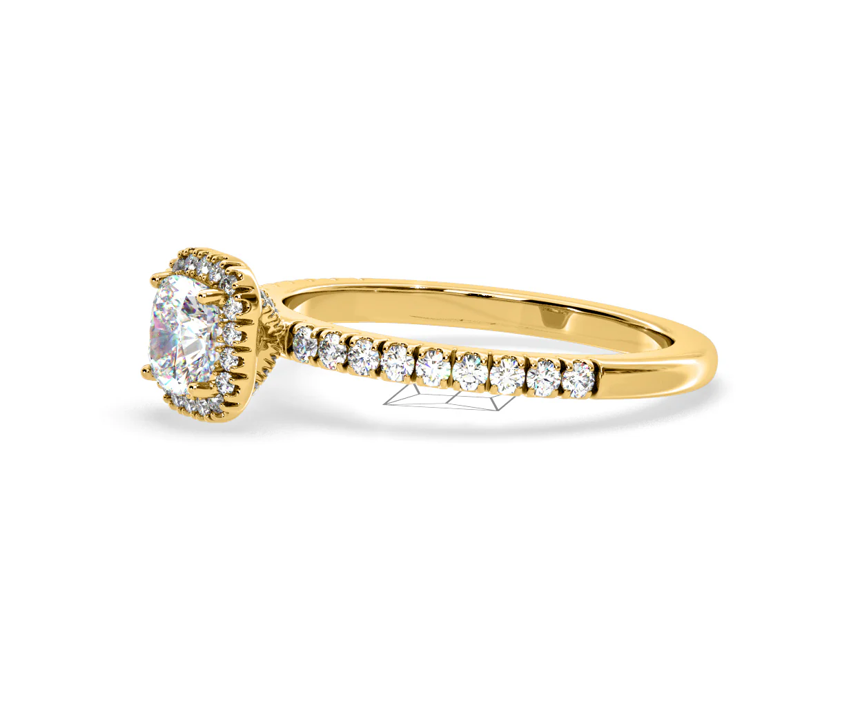 Beatrice Diamond Halo Engagement Ring in 18K Gold 1ct G/SI2 - Image 101