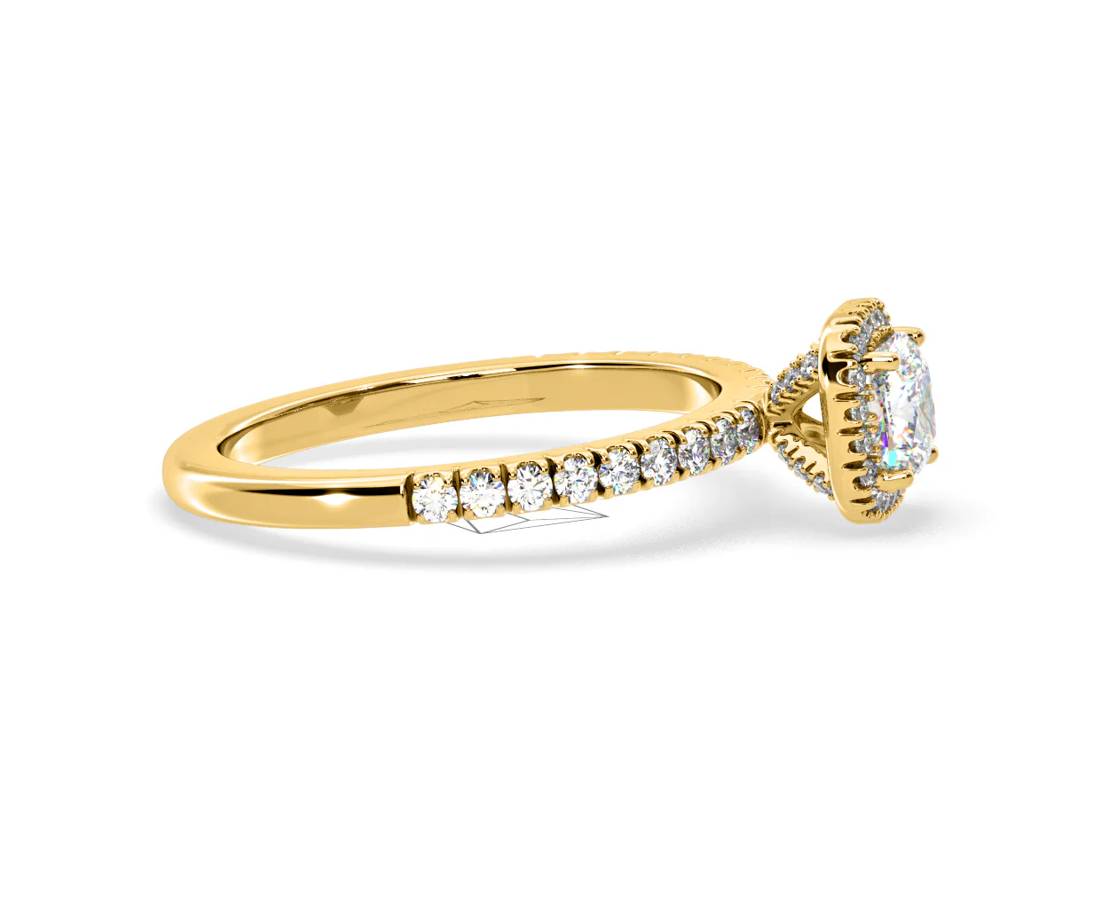 Beatrice Diamond Halo Engagement Ring in 18K Gold 1ct G/SI2 - Image 150