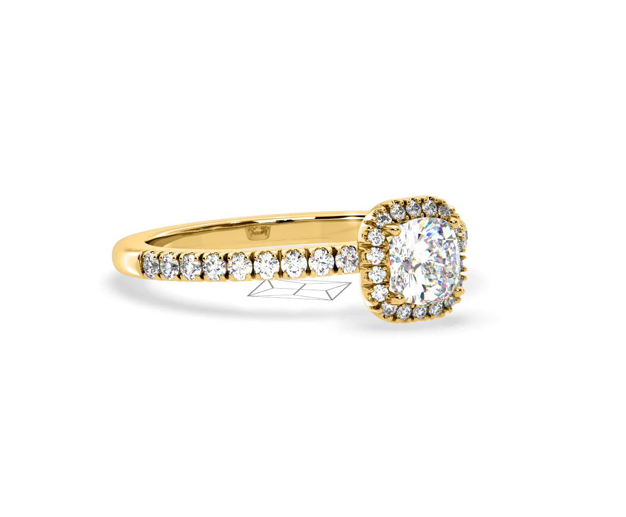 Beatrice Diamond Halo Engagement Ring in 18K Gold 1ct G/SI2 - Image 160