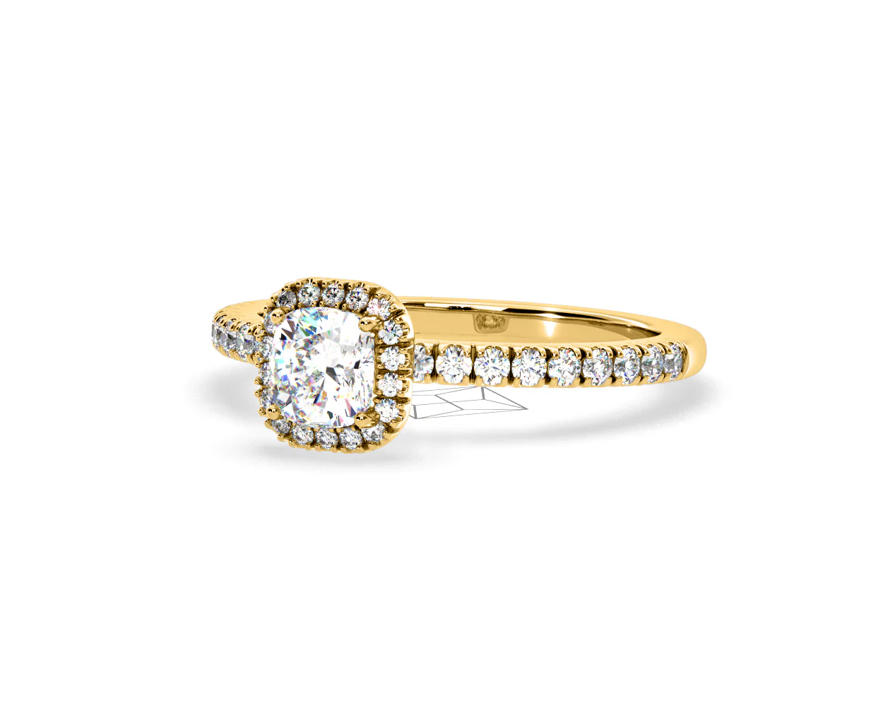 Beatrice Diamond Halo Engagement Ring in 18K Gold 1ct G/SI2 - Image 93