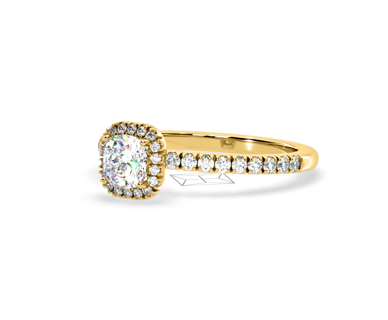 Beatrice Diamond Halo Engagement Ring in 18K Gold 1ct G/SI2 - Image 95