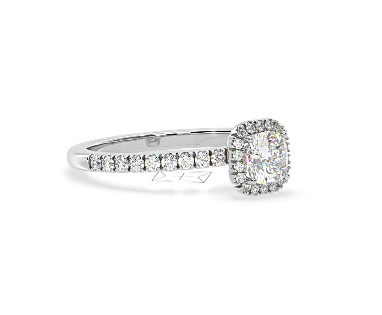 Beatrice GIA Diamond Halo Engagement Ring in Platinum 1.25ct G/VS1 - Image 78