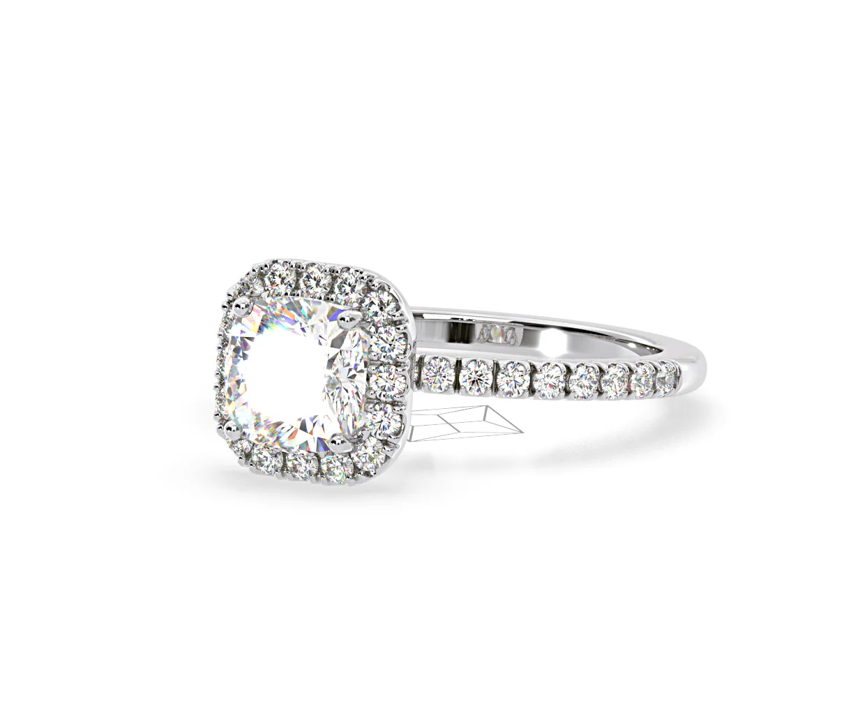 Beatrice GIA Diamond Halo Engagement Ring in Platinum 1.48ct G/SI2 - Image 13