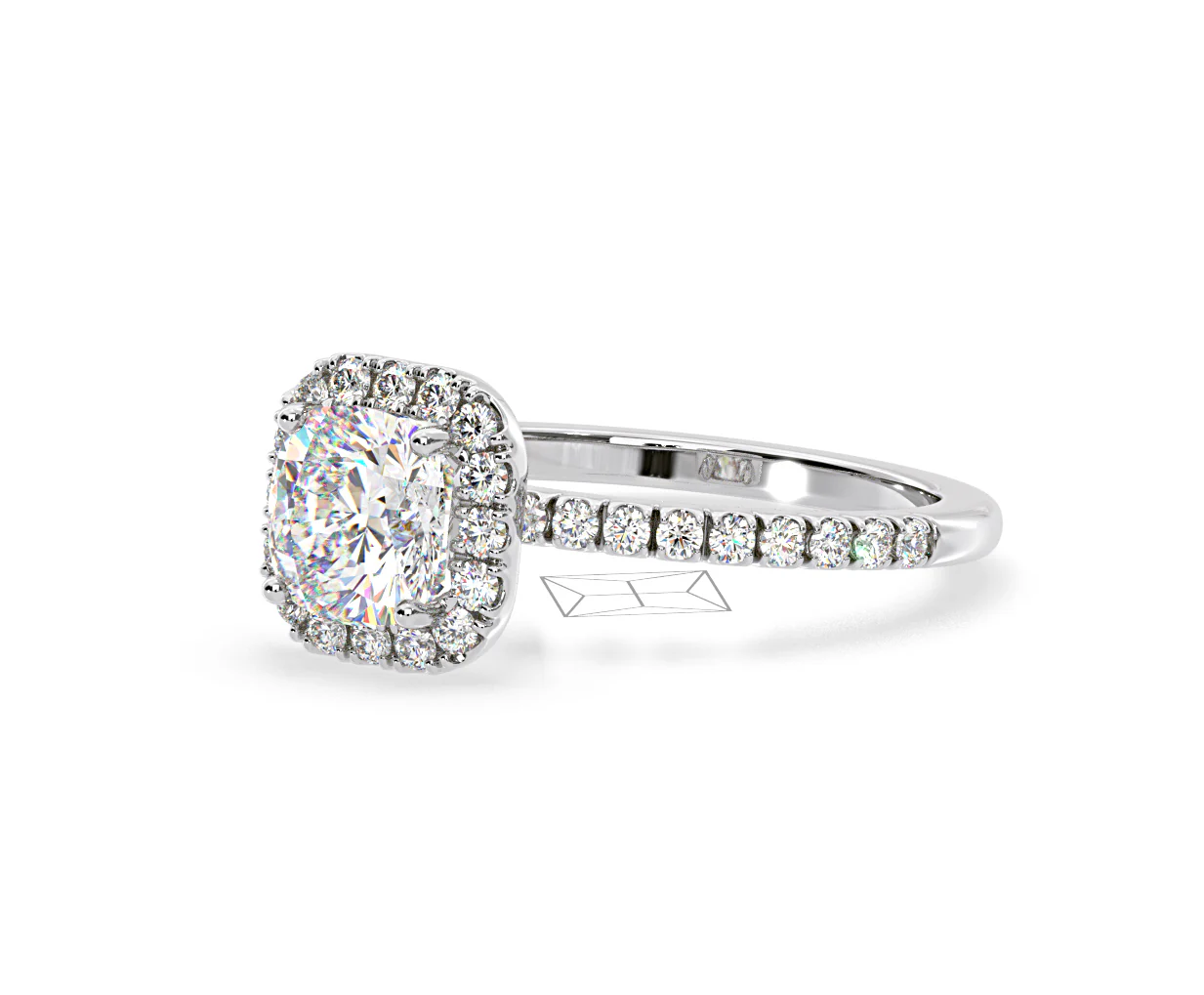 Beatrice GIA Diamond Halo Engagement Ring in Platinum 1.48ct G/SI2 - Image 15
