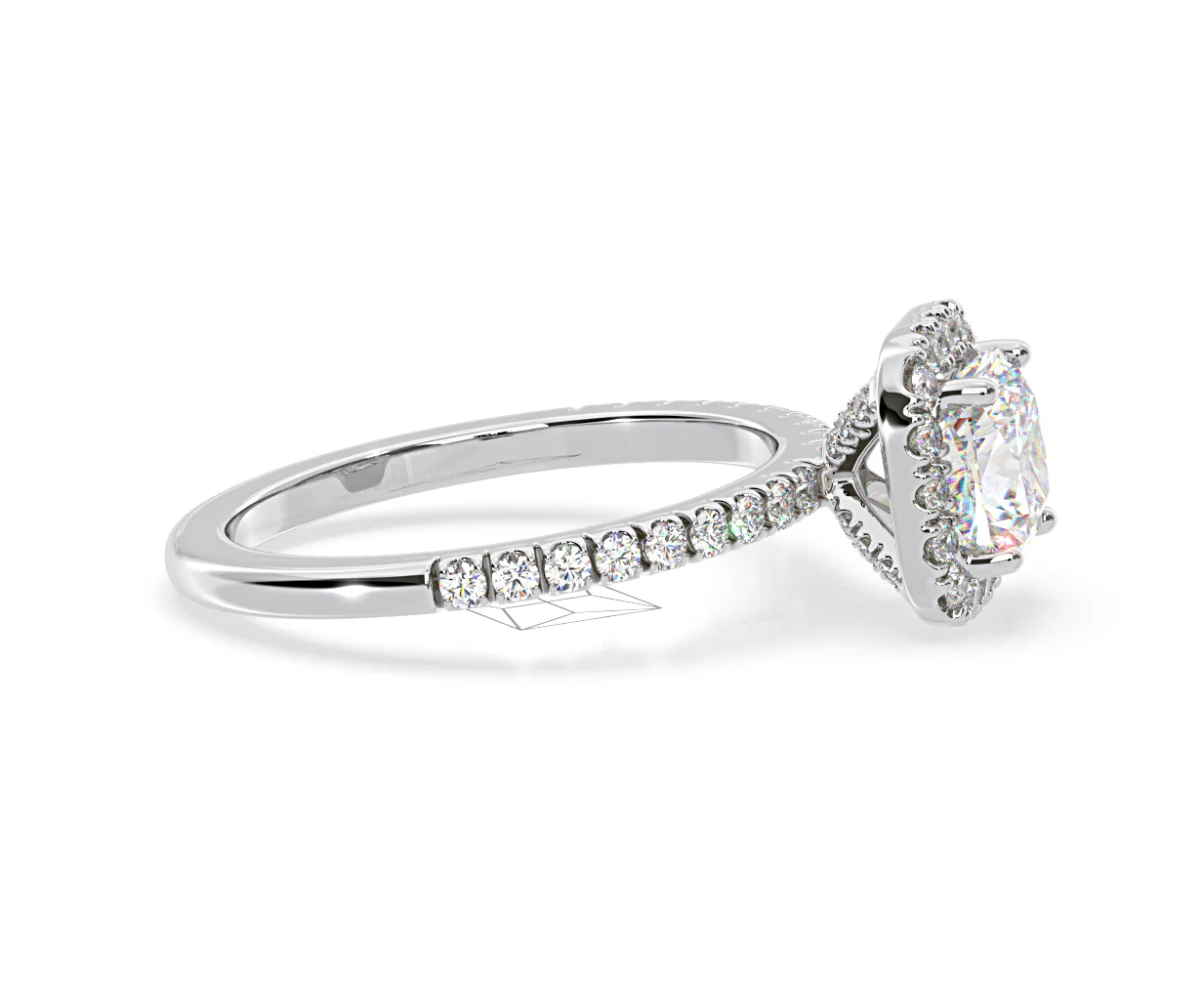 Beatrice GIA Diamond Halo Engagement Ring in Platinum 1.48ct G/SI2 - Image 69