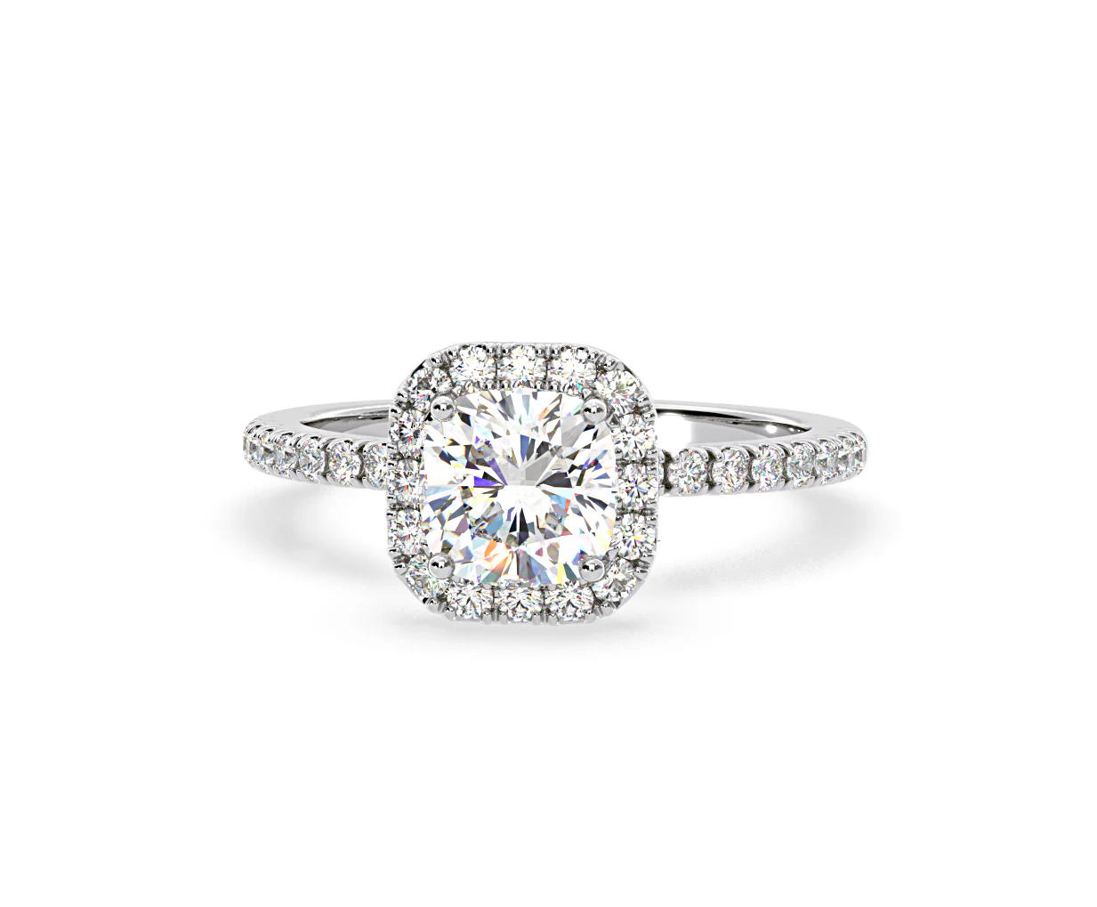 Beatrice GIA Diamond Halo Engagement Ring in Platinum 1.48ct G/SI2 - Image 8