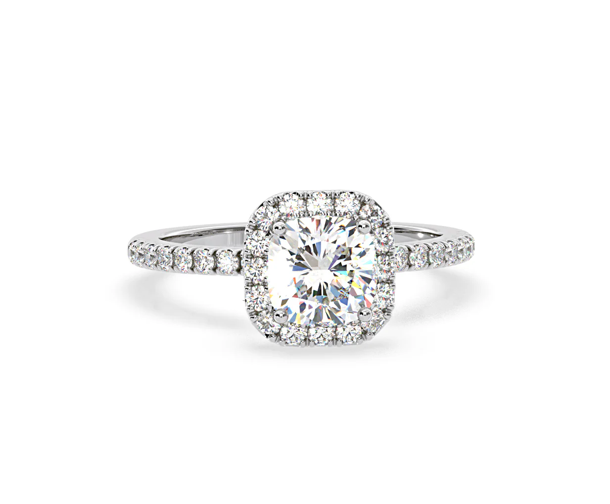 Beatrice GIA Diamond Halo Engagement Ring in Platinum 1.48ct G/SI2 - Image 85
