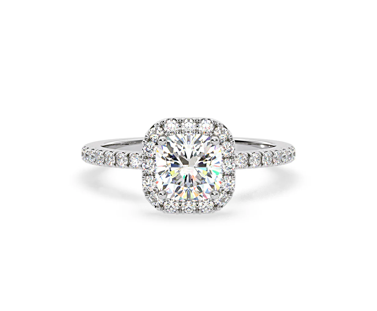 Beatrice GIA Diamond Halo Engagement Ring in Platinum 1.48ct G/SI2 - Image 86