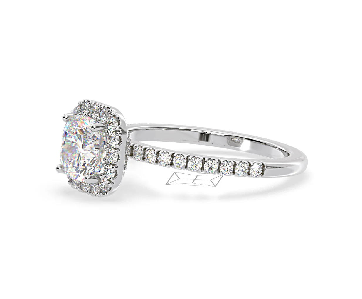 Beatrice GIA Diamond Halo Engagement Ring in Platinum 1.65ct G/VS2 - Image 100