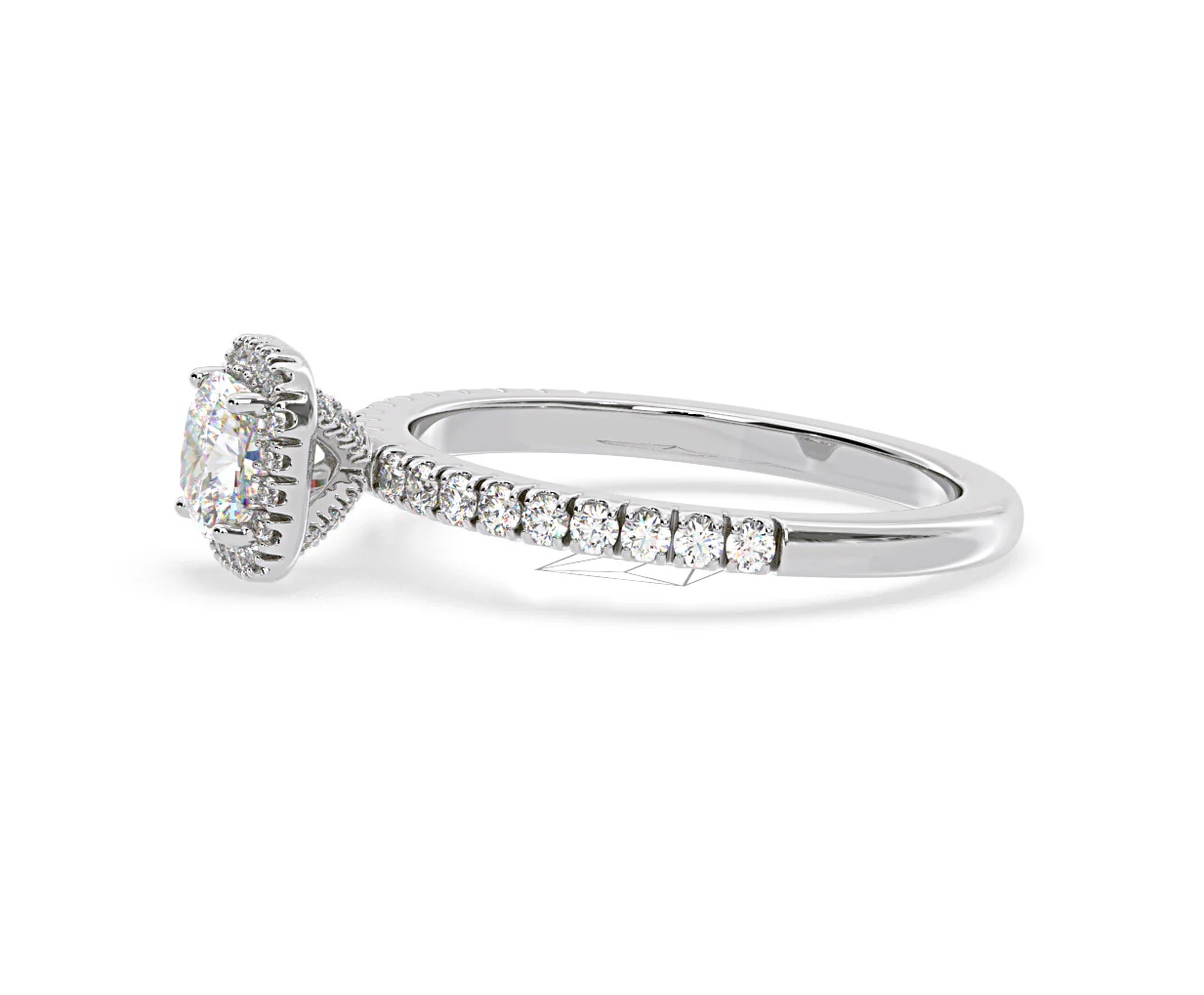 Beatrice Diamond Halo Engagement Ring in Platinum 1ct G/VS1 - Image 23