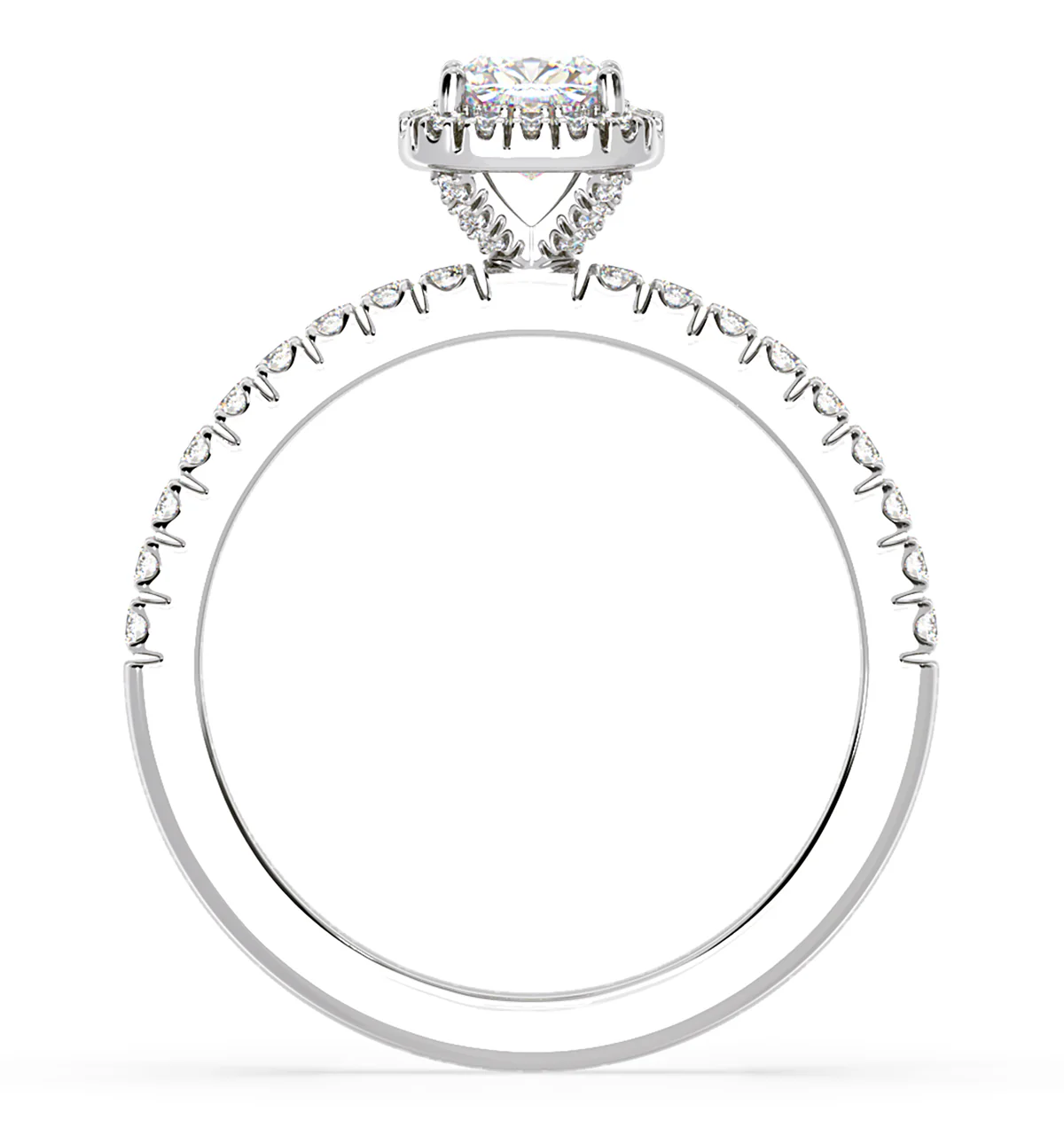 Beatrice Diamond Halo Engagement Ring in Platinum 1ct G/VS1 - Image 4