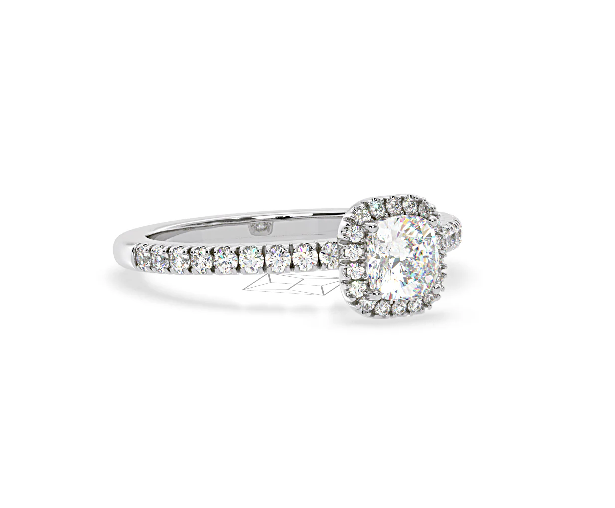 Beatrice Diamond Halo Engagement Ring in Platinum 1ct G/VS1 - Image 80