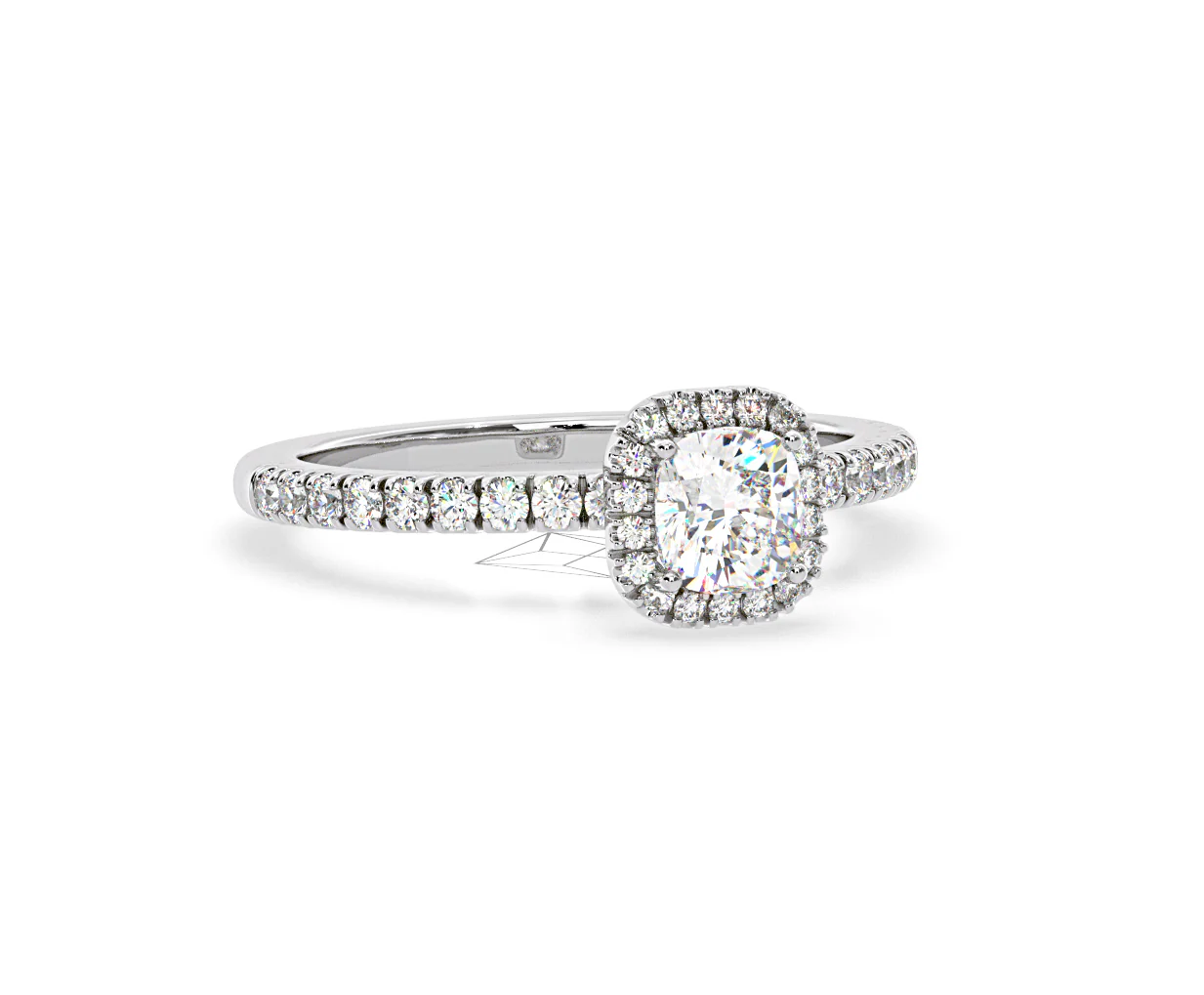 Beatrice Diamond Halo Engagement Ring in Platinum 1ct G/VS1 - Image 82