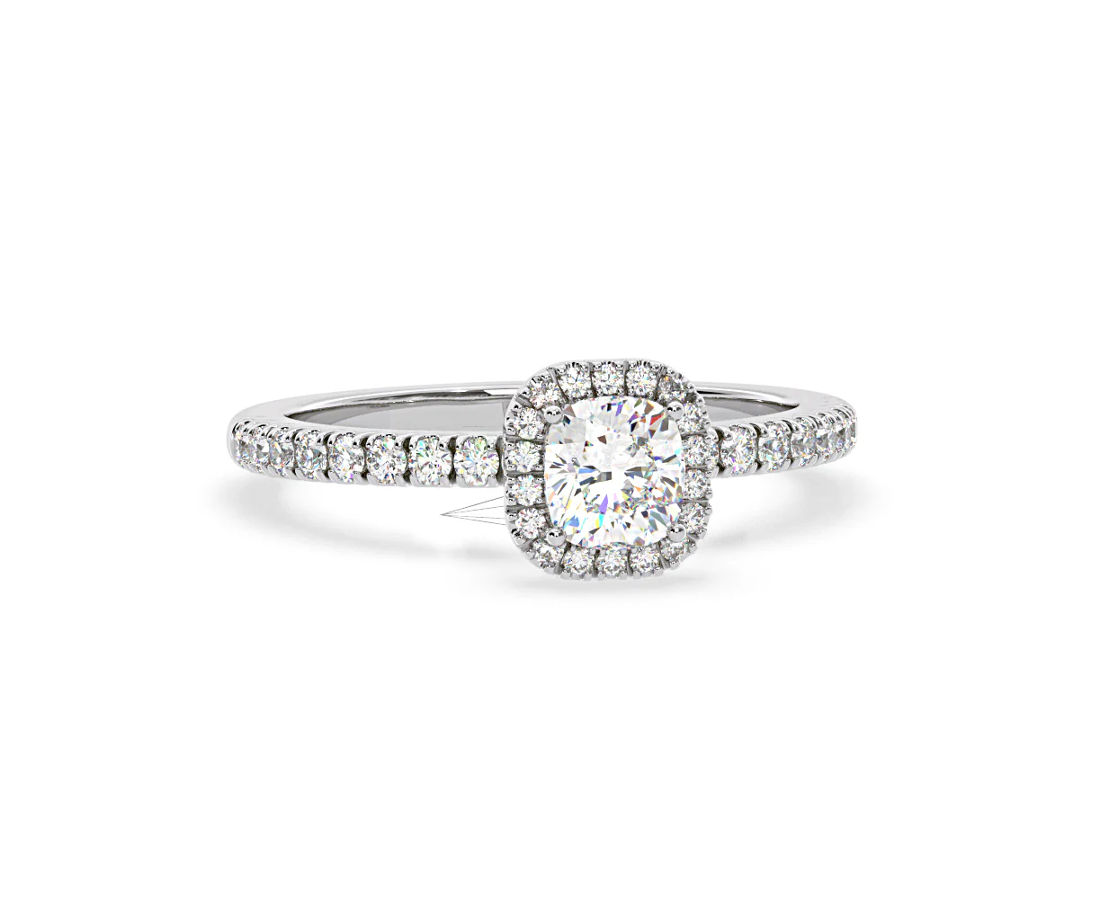 Beatrice Diamond Halo Engagement Ring in Platinum 1ct G/VS1 - Image 84