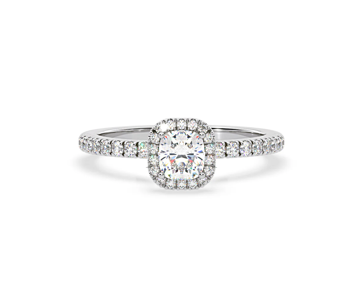Beatrice Diamond Halo Engagement Ring in Platinum 1ct G/VS1 - Image 86
