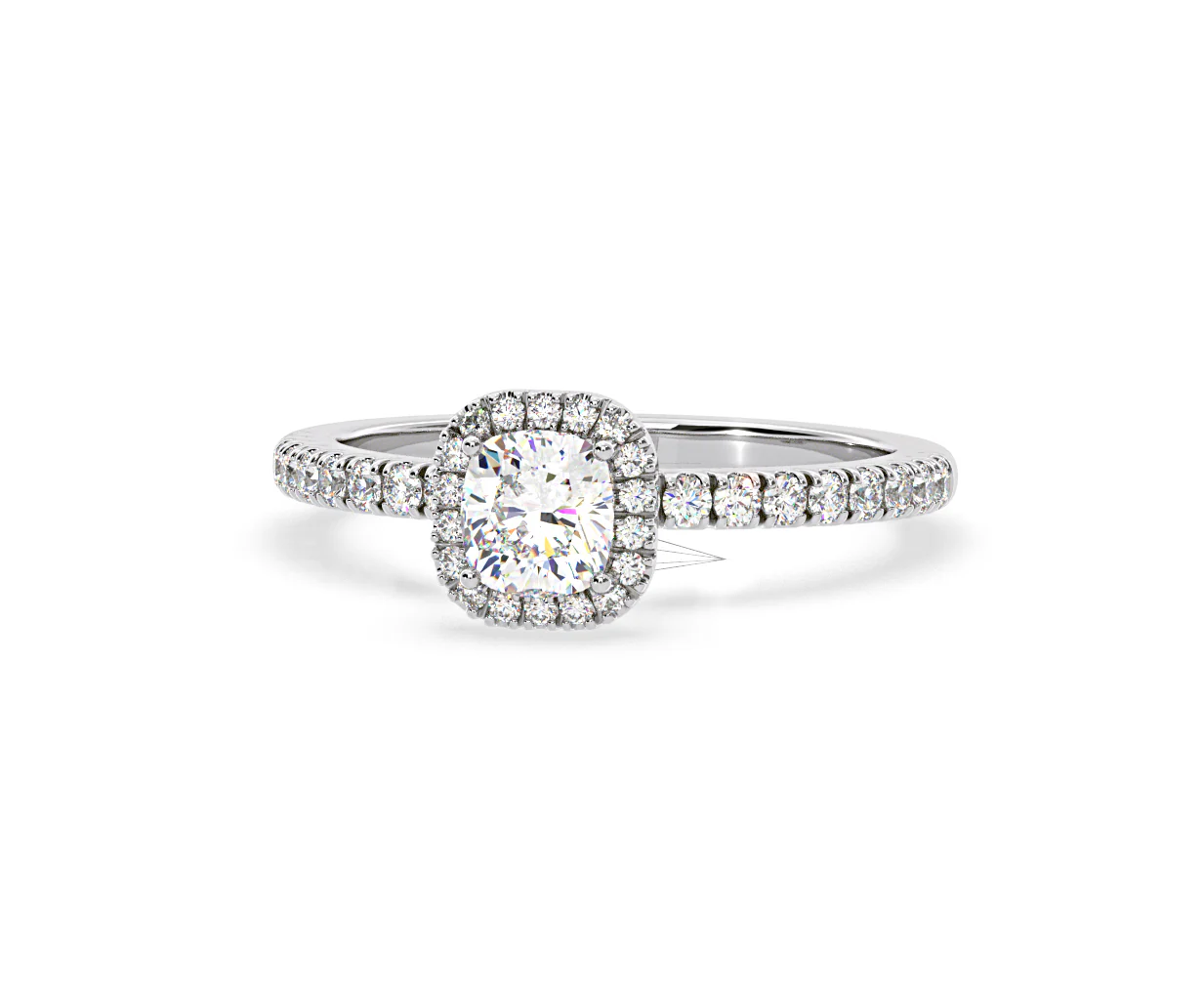 Beatrice Diamond Halo Engagement Ring in Platinum 1ct G/VS1 - Image 9