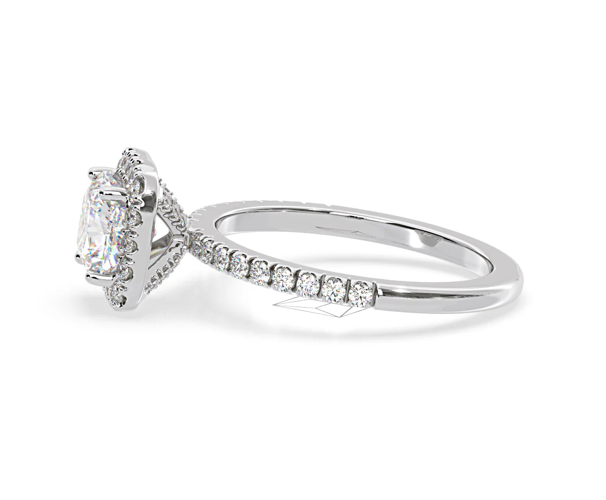 Beatrice Lab Diamond Halo Engagement Ring in Platinum 1.65ct F/VS1 - Image 106