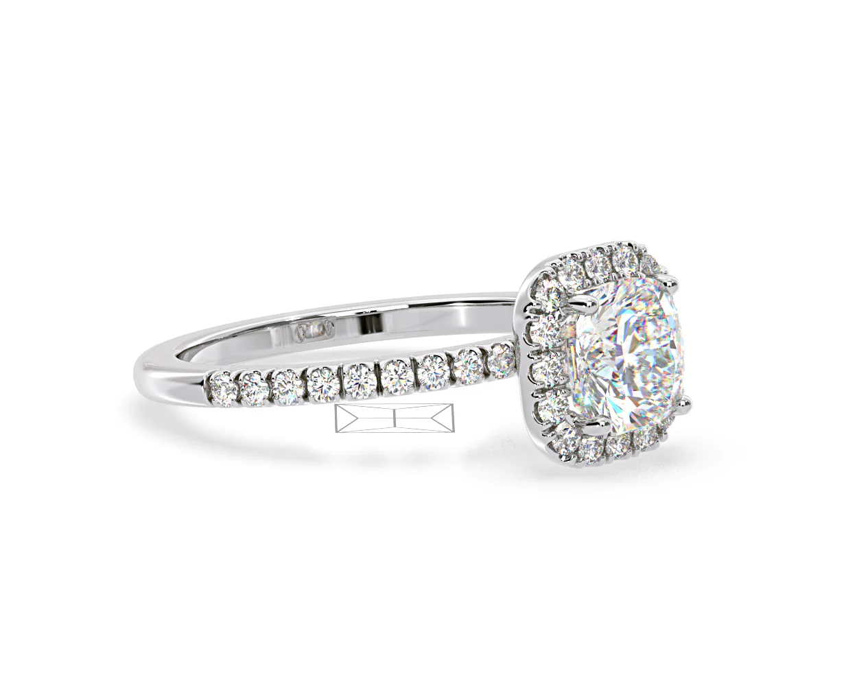 Beatrice Lab Diamond Halo Engagement Ring in Platinum 1.65ct F/VS1 - Image 157