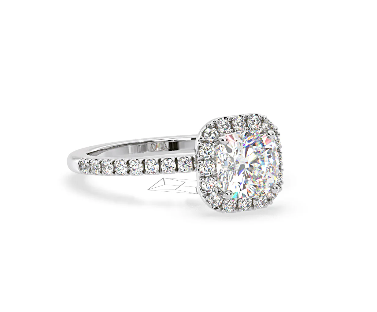 Beatrice Lab Diamond Halo Engagement Ring in Platinum 1.65ct F/VS1 - Image 161