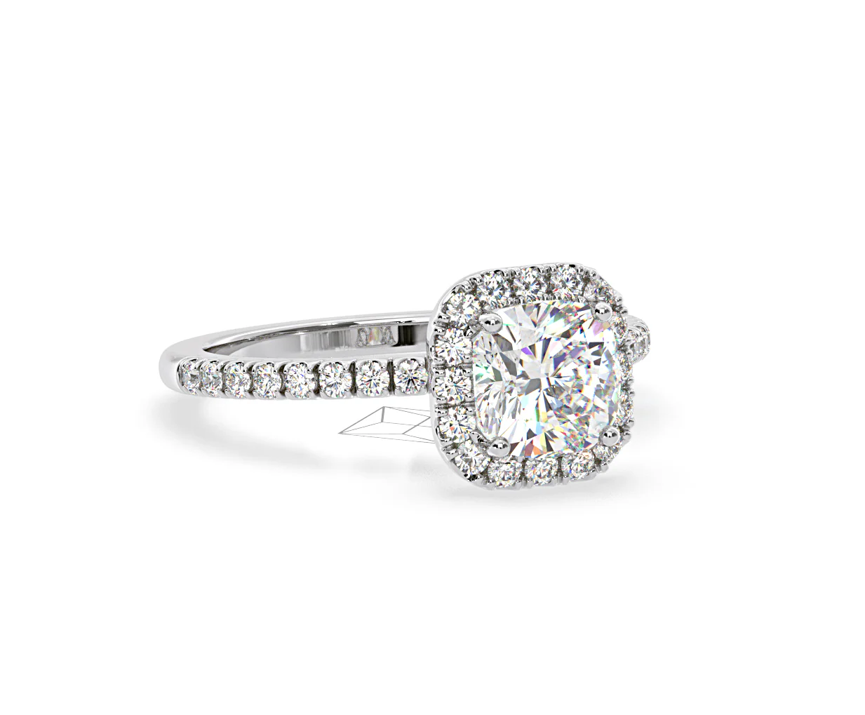 Beatrice Lab Diamond Halo Engagement Ring in Platinum 1.65ct F/VS1 - Image 162