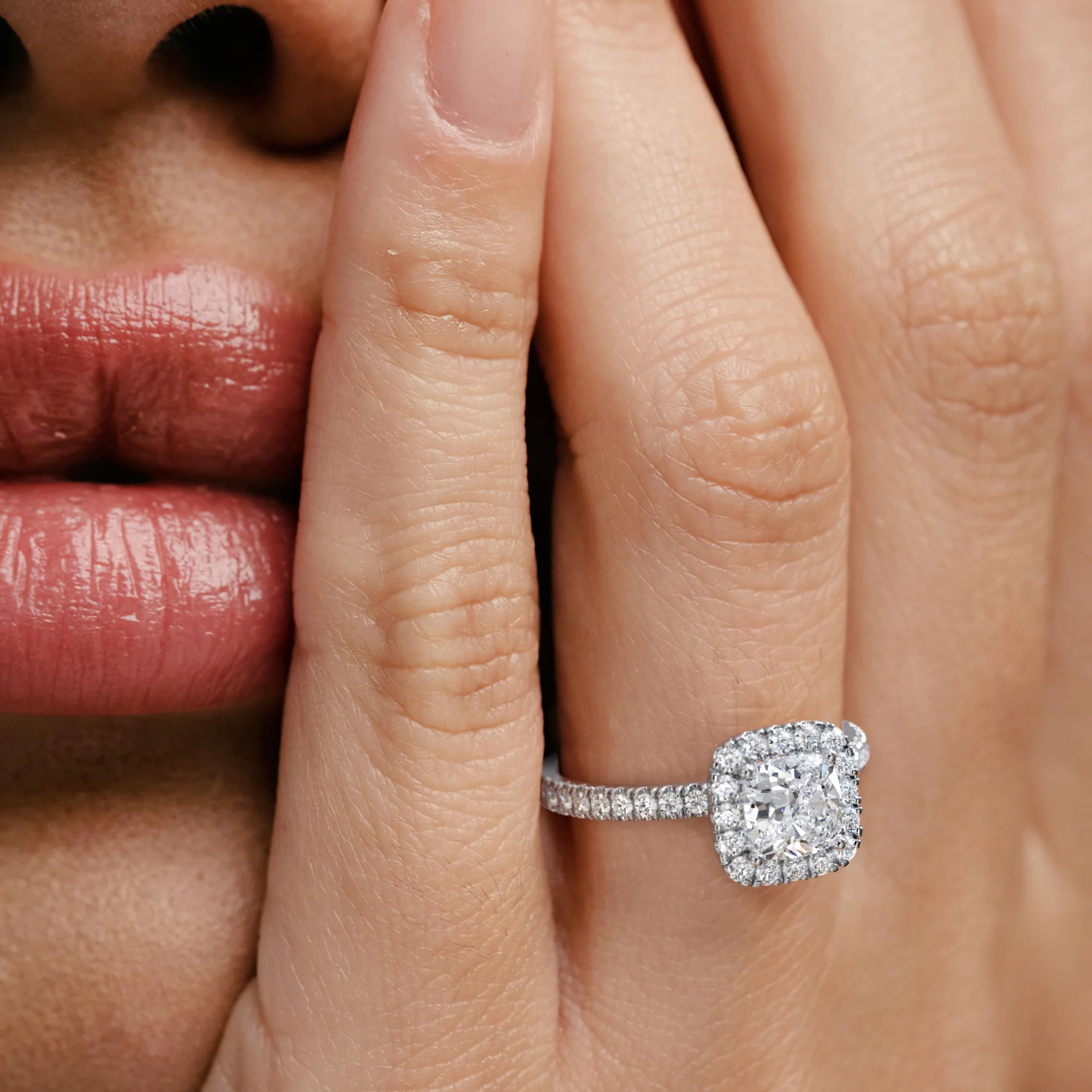 Beatrice Lab Diamond Halo Engagement Ring in Platinum 1.65ct F/VS1 - Image 4
