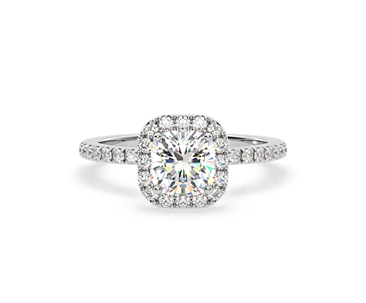 Beatrice Lab Diamond Halo Engagement Ring in Platinum 1.65ct F/VS1 - Image 88