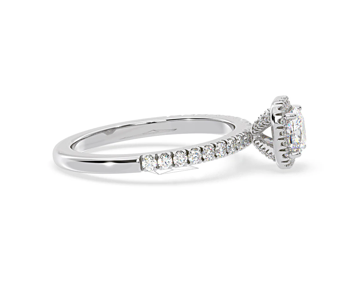 Beatrice Lab Diamond Halo Engagement Ring in Platinum 1ct F/VS1 - Image 149