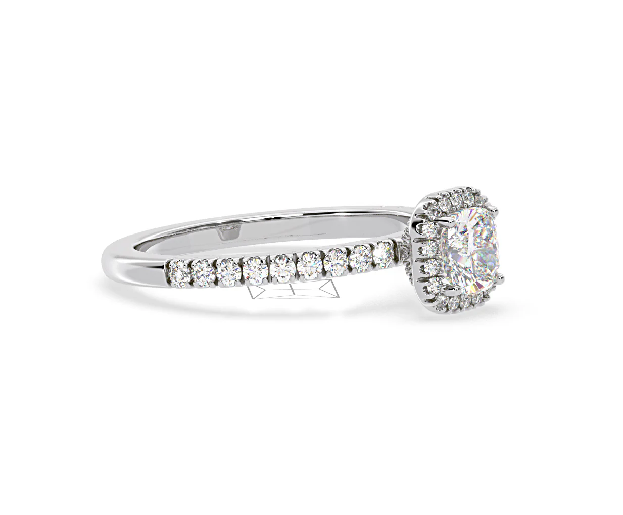 Beatrice Lab Diamond Halo Engagement Ring in Platinum 1ct F/VS1 - Image 156