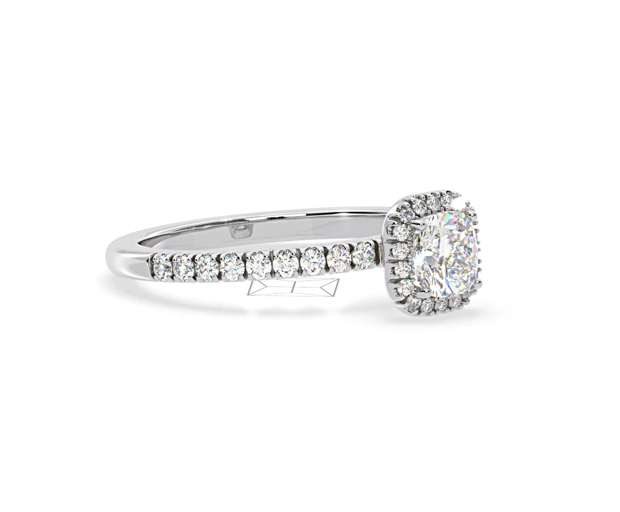 Beatrice Lab Diamond Halo Engagement Ring in Platinum 1ct F/VS1 - Image 158