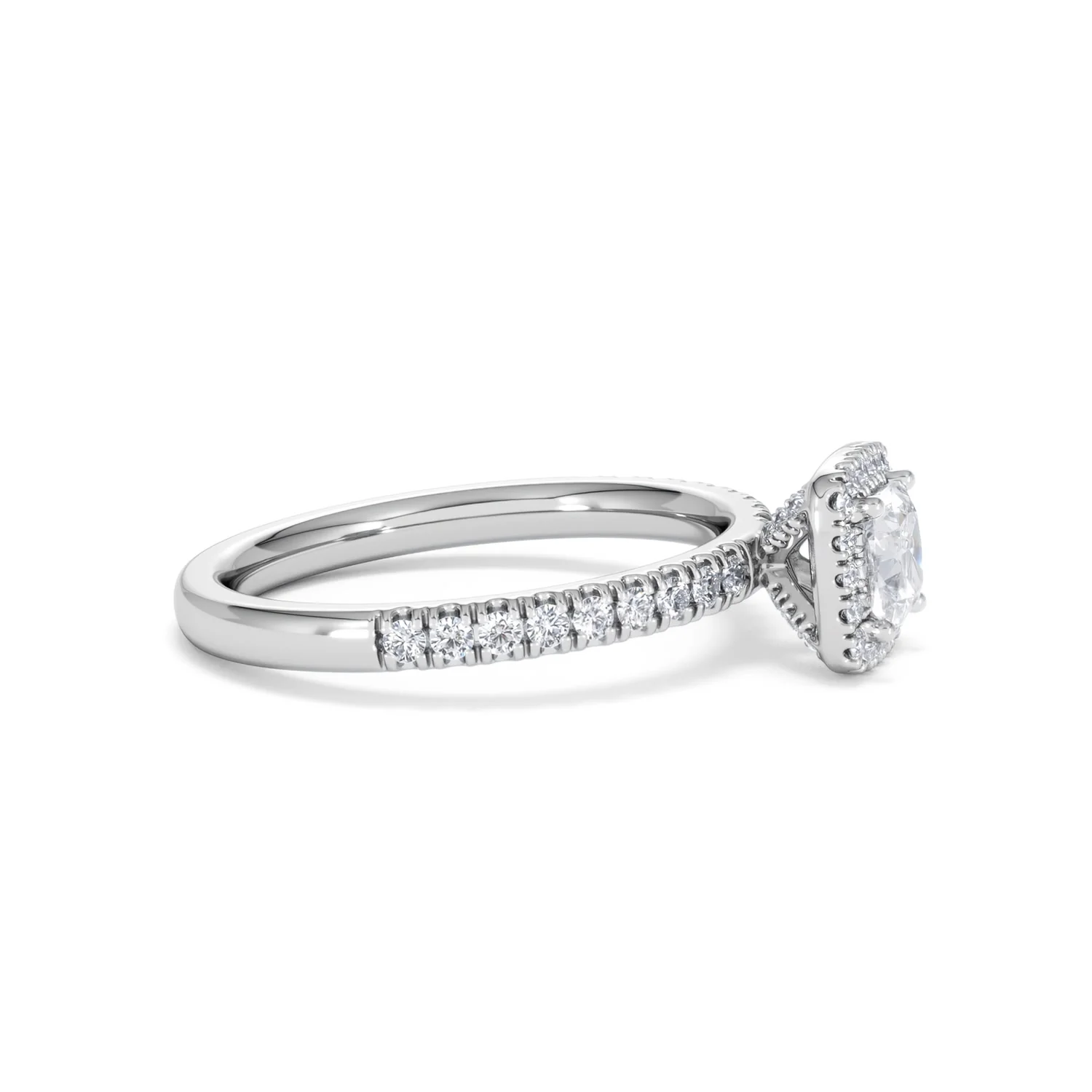 Beatrice Lab Diamond Halo Engagement Ring in Platinum 1ct F/VS1 - Image 24