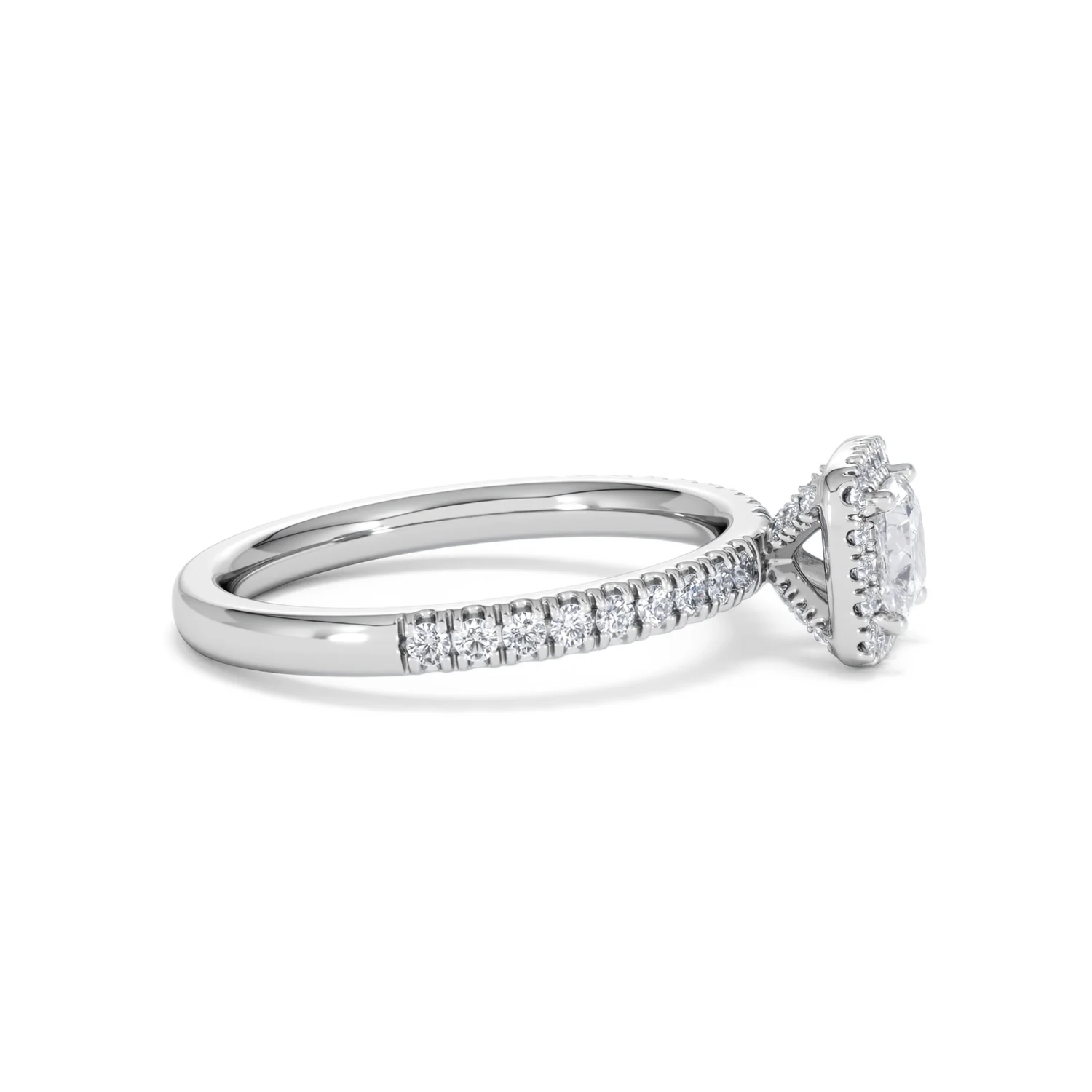 Beatrice Lab Diamond Halo Engagement Ring in Platinum 1ct F/VS1 - Image 25