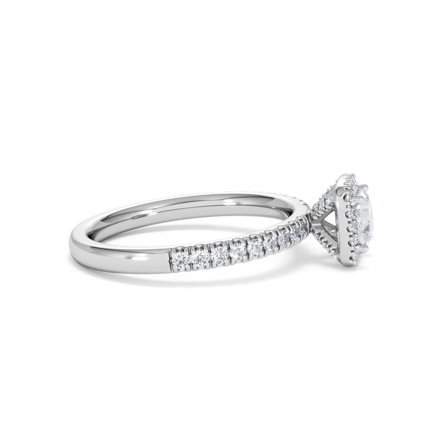 Beatrice Lab Diamond Halo Engagement Ring in Platinum 1ct F/VS1 - Image 26