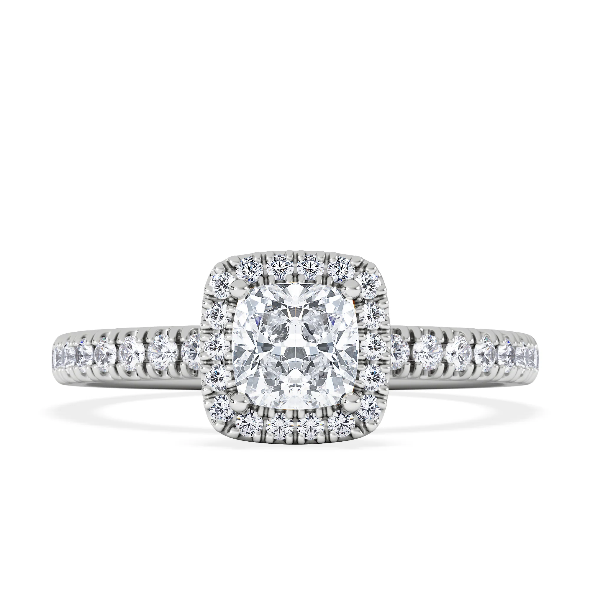 Beatrice Lab Diamond Halo Engagement Ring in Platinum 1ct F/VS1 - Image 6