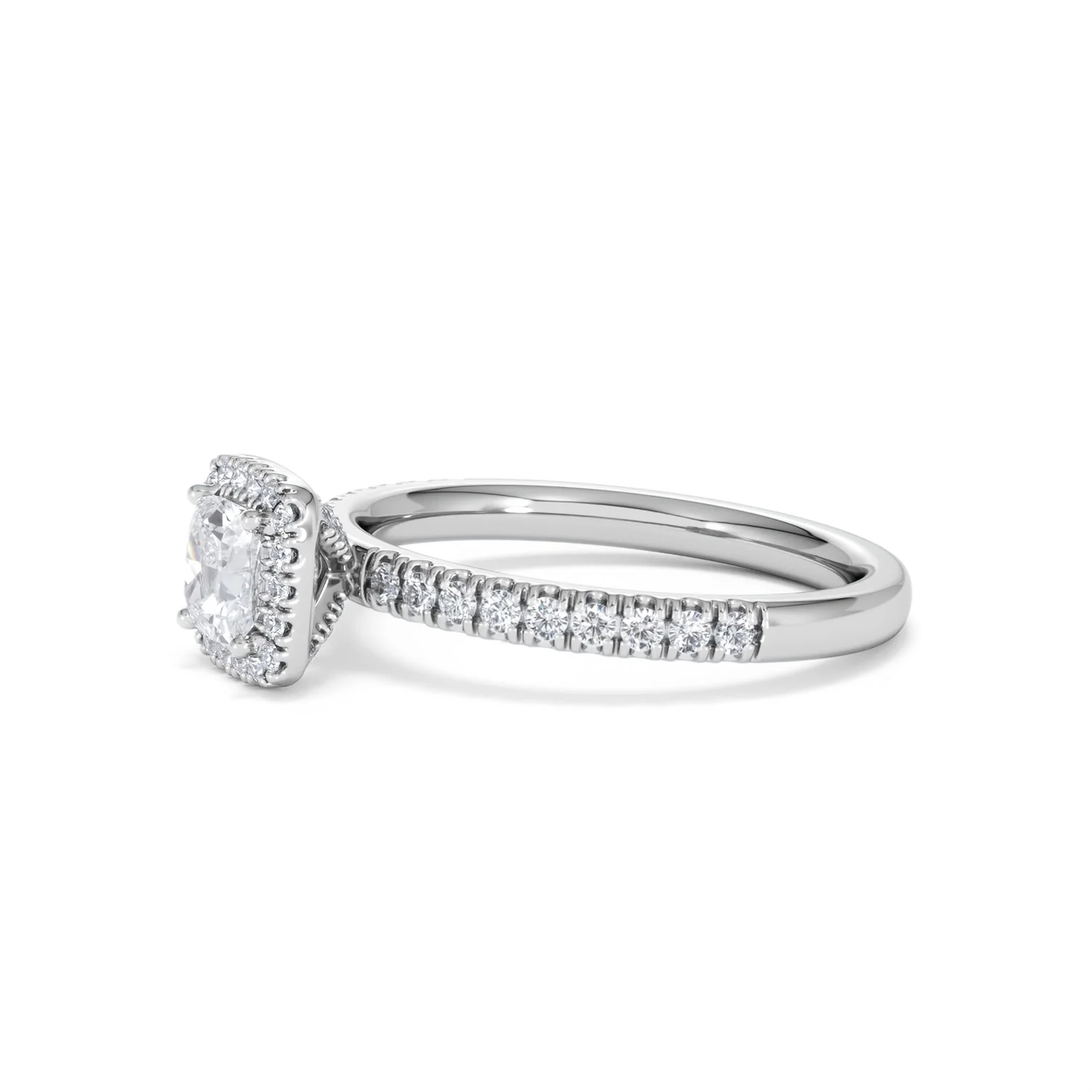 Beatrice Lab Diamond Halo Engagement Ring in Platinum 1ct F/VS1 - Image 74