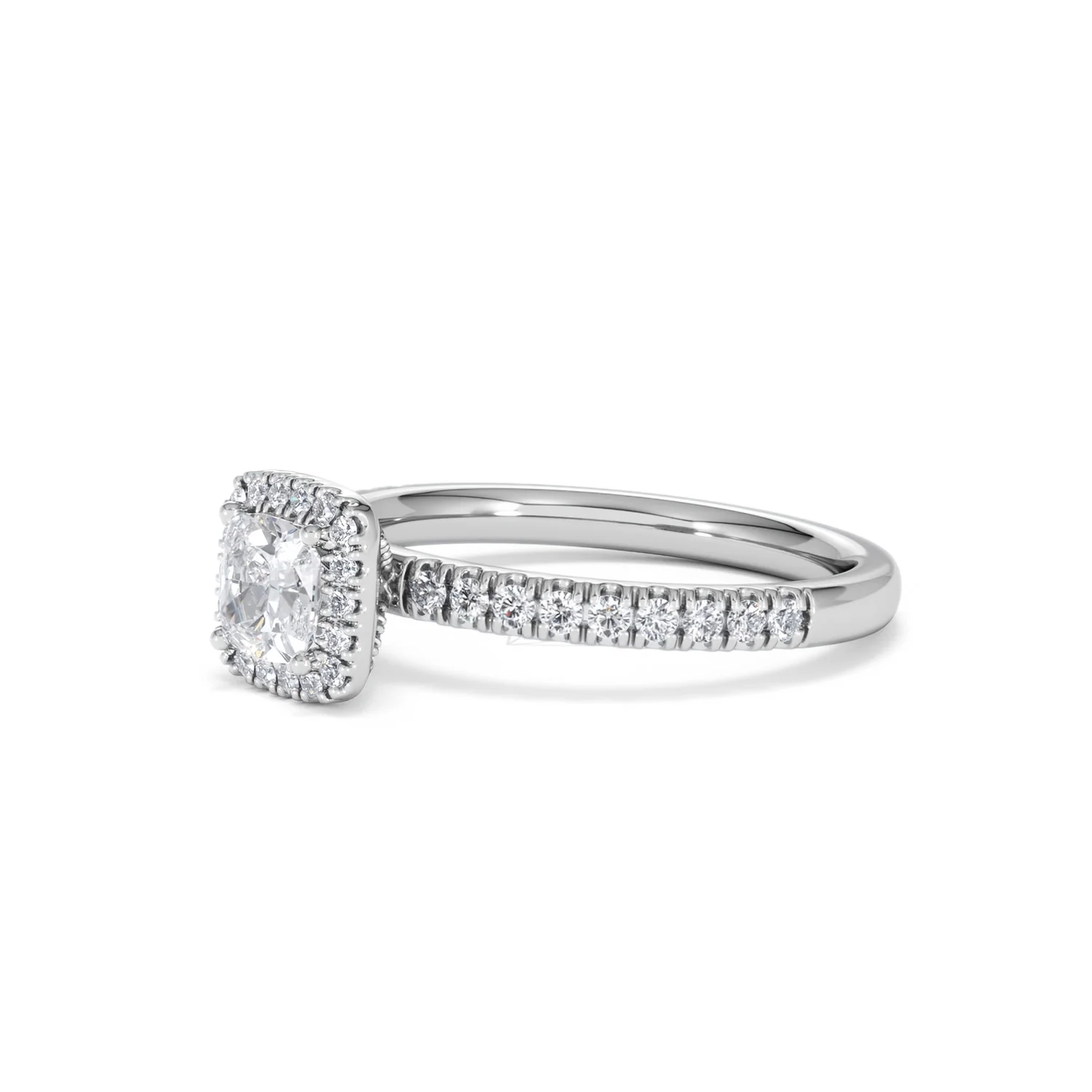 Beatrice Lab Diamond Halo Engagement Ring in Platinum 1ct F/VS1 - Image 77