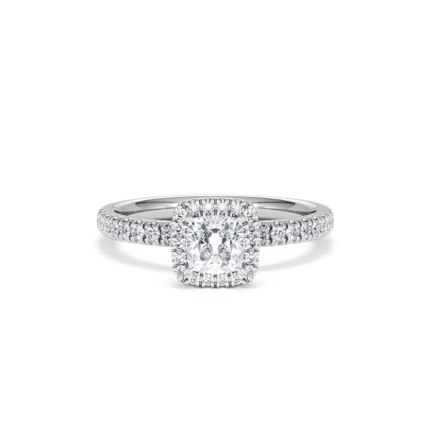 Beatrice Lab Diamond Halo Engagement Ring in Platinum 1ct F/VS1 - Image 8