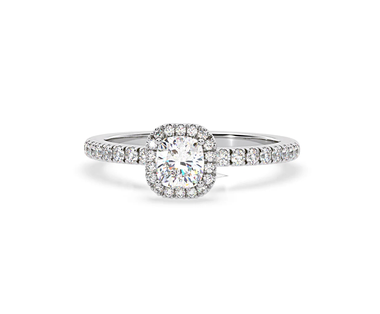 Beatrice Lab Diamond Halo Engagement Ring in Platinum 1ct F/VS1 - Image 89