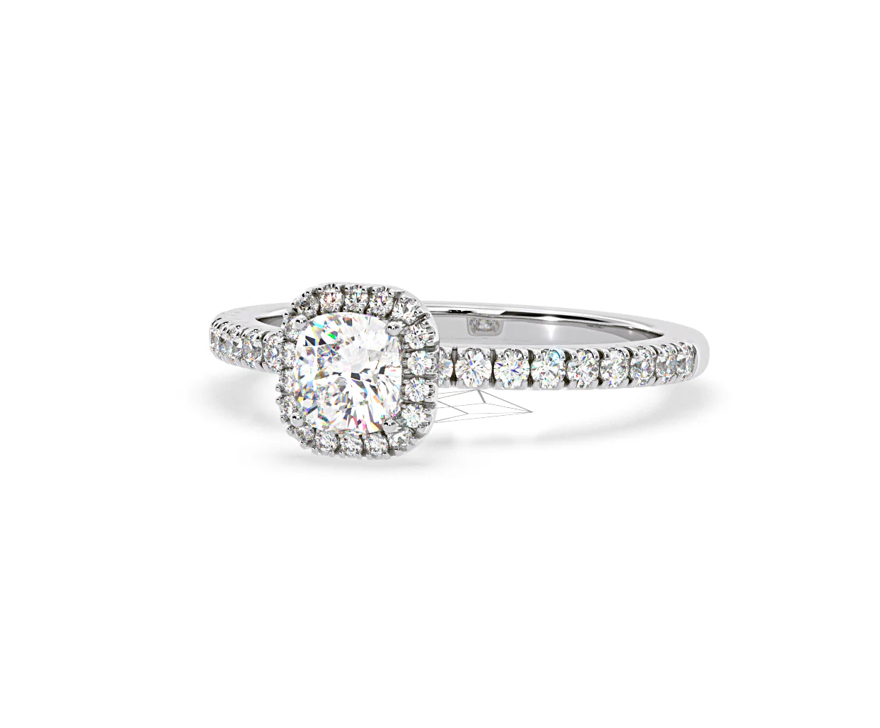 Beatrice Lab Diamond Halo Engagement Ring in Platinum 1ct F/VS1 - Image 92