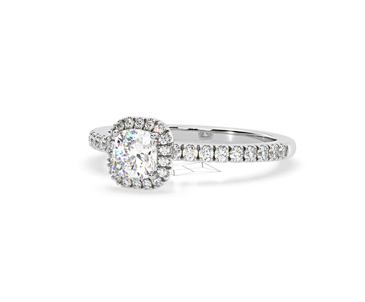 Beatrice Lab Diamond Halo Engagement Ring in Platinum 1ct F/VS1 - Image 93