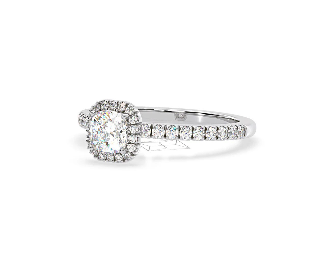 Beatrice Lab Diamond Halo Engagement Ring in Platinum 1ct F/VS1 - Image 94